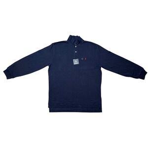 Polo Ralph Lauren Mens XL Long Sleeve Mesh Polo Shirt Navy Blue Red Pony NWT
